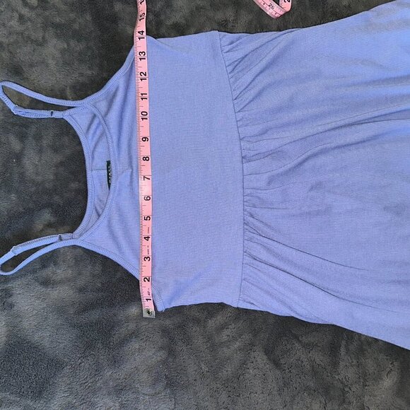 Periwinkle Spaghetti Strap Ribbed Sundress - Picture 7 of 12
